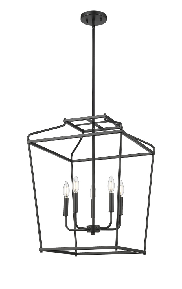 Nellita 18" Wide 5-Light Pendant - Matte Black