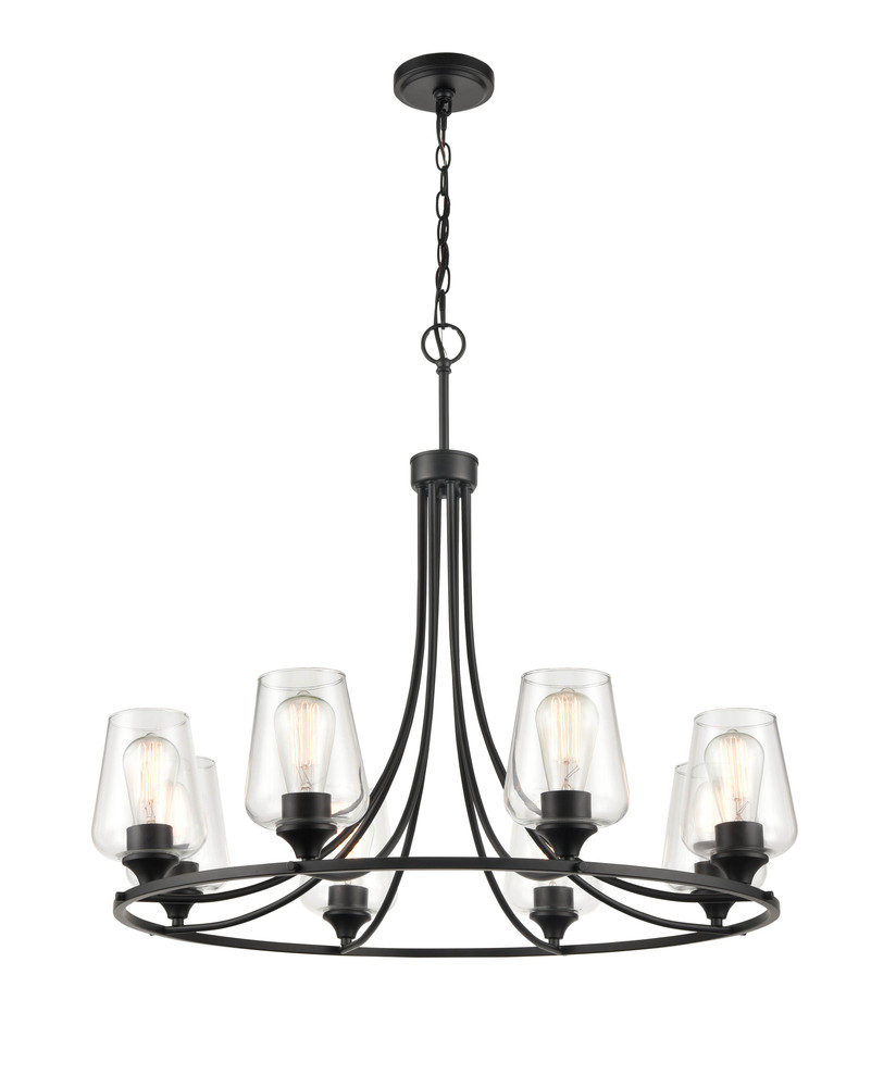 Ashford 8-Light Chandelier Ceiling - Matte Black