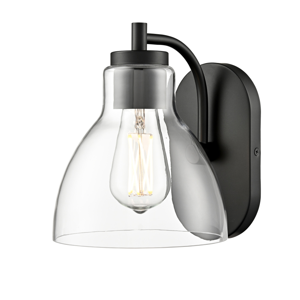 Knightsdale 9.25" High 1-Light Wall Sconce - Matte Black