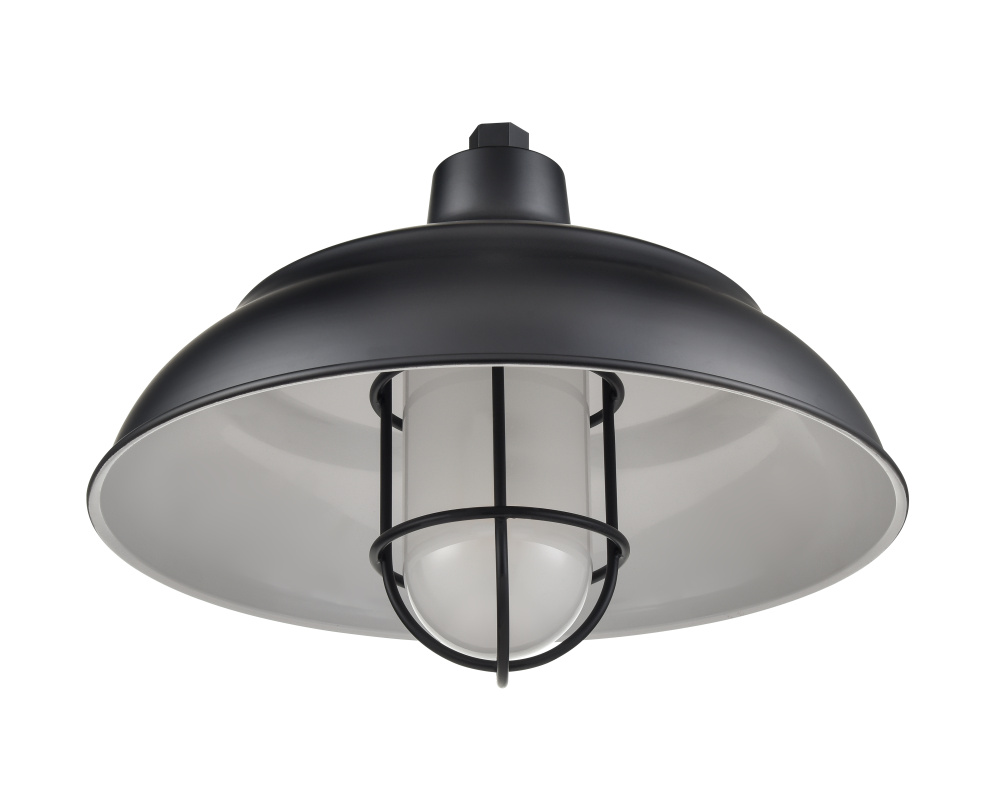 R-Series 17" Wide 1-Light Indoor/Outdoor Warehouse Shade - Satin Black