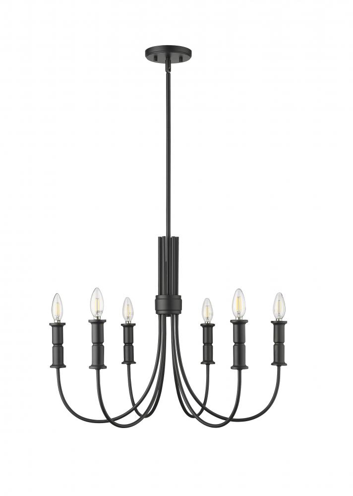 Potiss 6-Light Chandelier Ceiling Light Matte Black