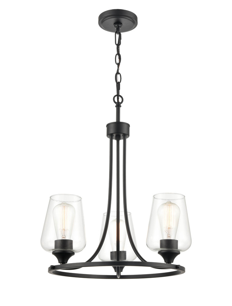 Ashford 3-Light Chandelier Ceiling - Matte Black