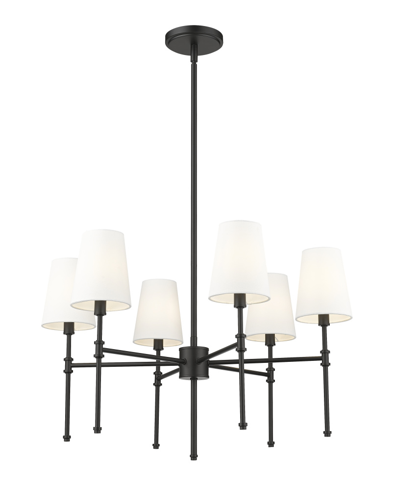 Adorra 25.75" Wide 6-Light Chandelier - Matte Black