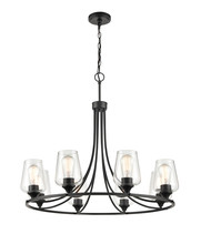 Millennium 9728-MB - Ashford 8-Light Chandelier Ceiling - Matte Black