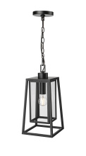 Millennium 198602-PBK - Denzell 8.25" Wide 1-Light Outdoor Hanging Lantern - Powder Coated Black