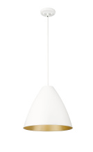 Millennium 25201-MW - Kayman 15" Wide 1-Light Pendant - Matte White