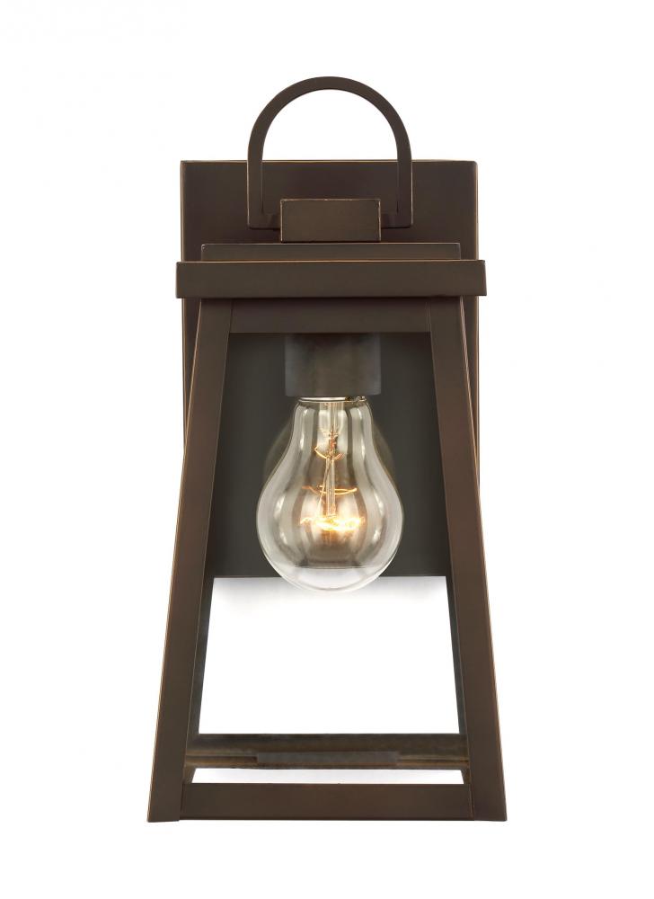 Founders modern 1-light LED outdoor exterior small wall lantern sconce in antique bronze Finish