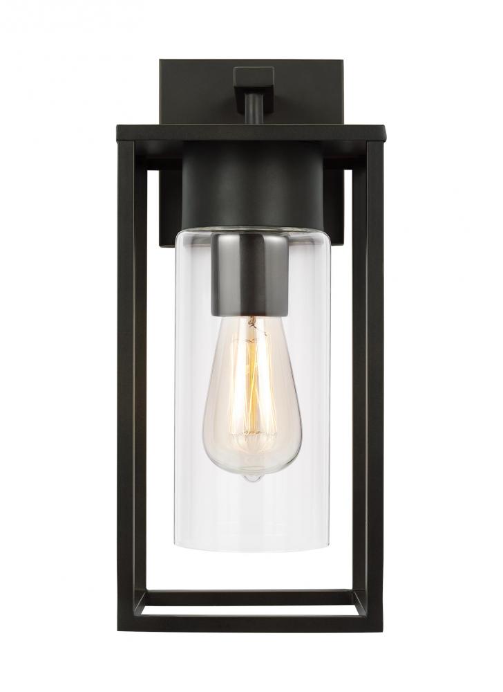 Vado transitional 1-light LED outdoor exterior medium wall lantern sconce in antique bronze Finish