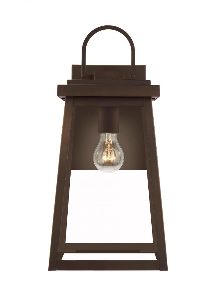 Founders modern 1-light LED outdoor exterior large wall lantern sconce in antique bronze Finish