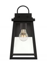 Visual Comfort & Co. Studio Collection 8648401EN7-12 - Founders modern 1-light LED outdoor exterior medium wall lantern sconce in black Finish