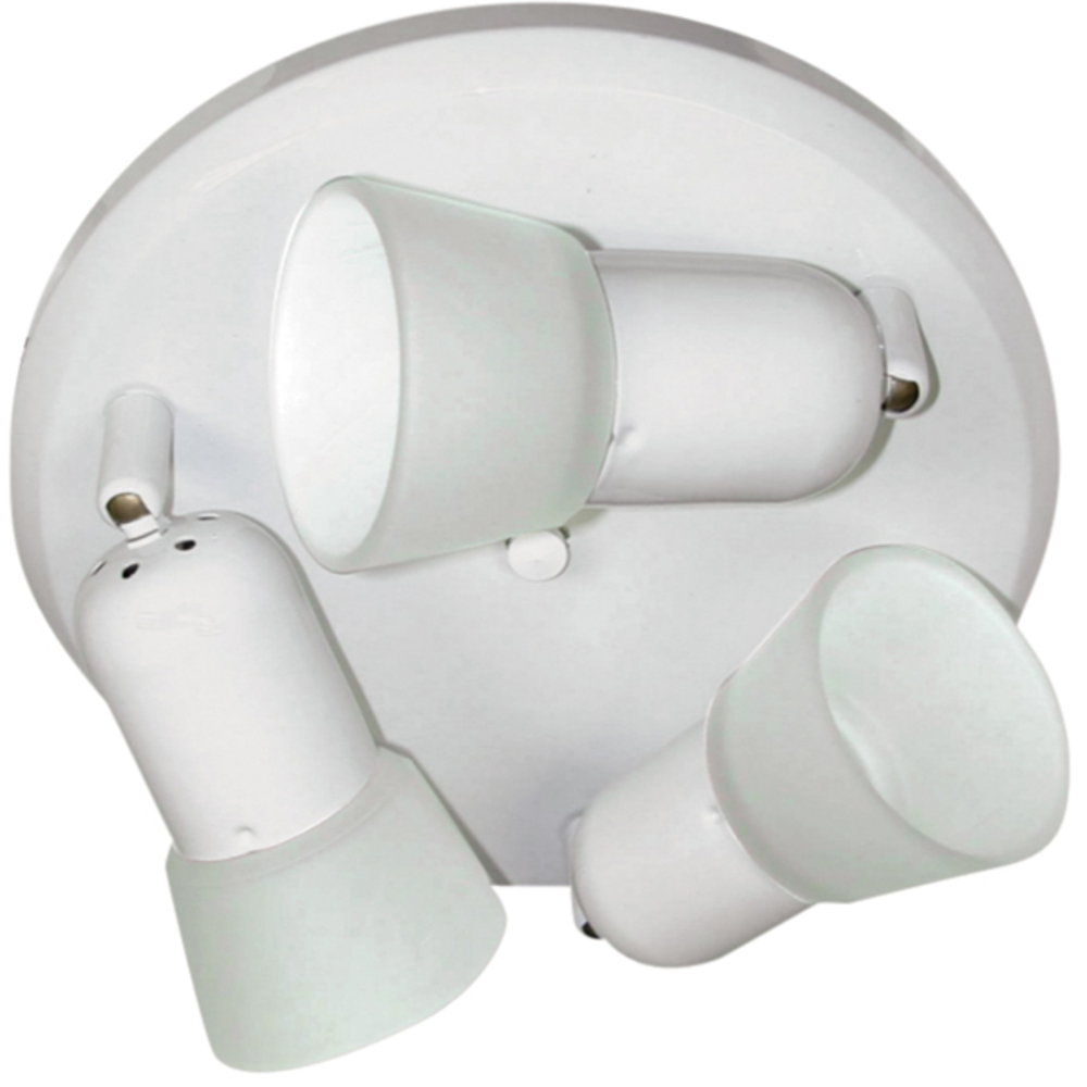 Omni, ICW53 WH, 3 Light Ceiling/Wall, Frosted Swirl Glass, 60W A15 or R16, 10 IN x 10 IN