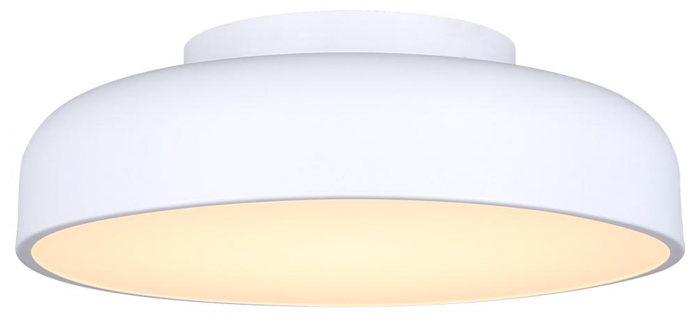 ZARIA 14 inch 1-Light Minimalist Integrated LED Contemporary Flush Mount with White Metal Shade