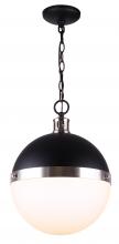 Canarm IPL708B01BKN - DELTA IPL708B01BKN, 13inch W x 16.5 H in IPL708B01BKN - MBK+BN Color, 1 Lt Chain Pendant