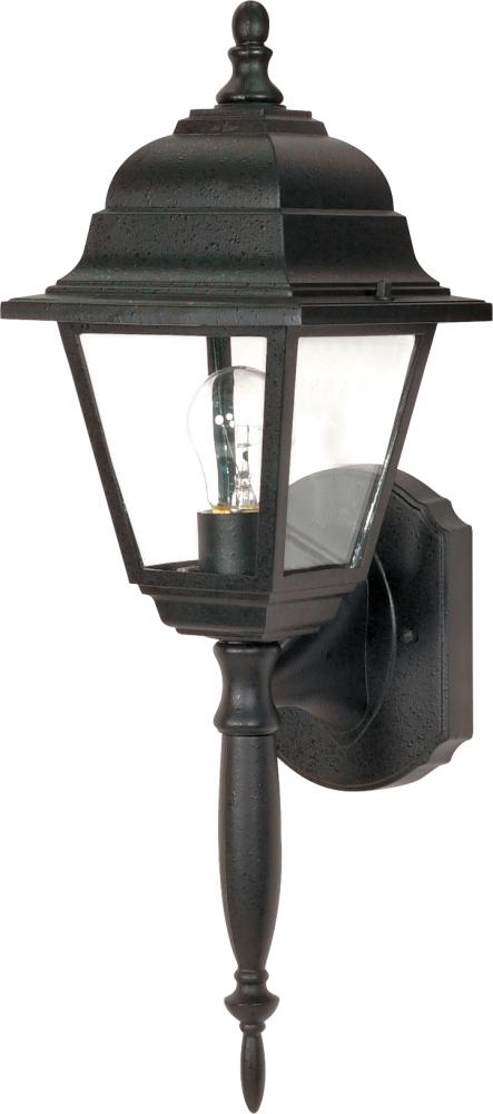 Briton; 1 Light; 18 in.; Wall Lantern with Clear Seed Glass; Color retail packaging; Textured Black