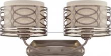 Nuvo 60/4722 - Harlow - 2 Light Vanity with Khaki Fabric Shades - Hazel Bronze Finish
