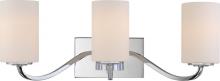 Nuvo 60/5803 - Willow; 3 Light; Vanity Fixture with White Glass; Polished Nickel Finish
