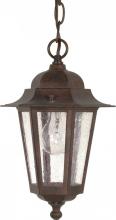 Nuvo 60/992 - Cornerstone - 1 Light 13" Hanging Lantern with Clear Seeded Glass - Old Bronze Finish