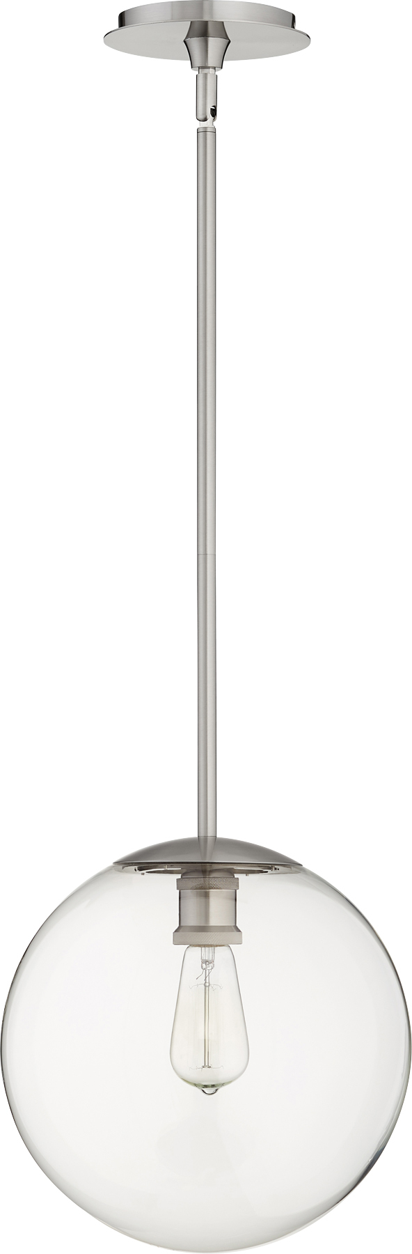 12" CLR GLOBE PEND - STN