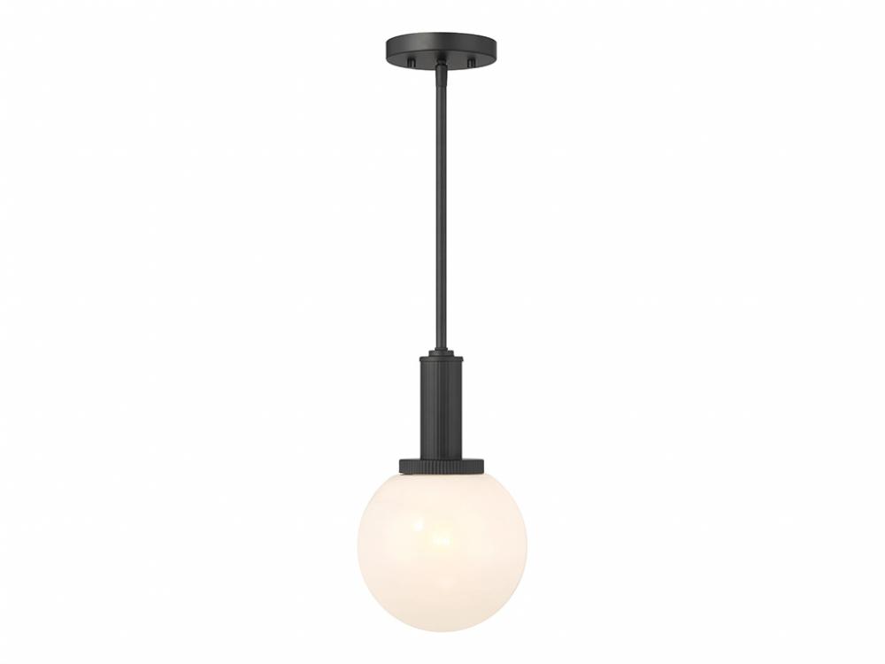 1-Light Pendant in Matte Black