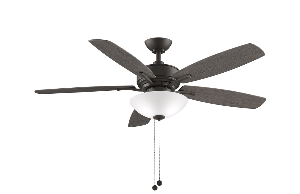 Aire Deluxe 52 inch Indoor Ceiling Fan with LED Light Kit - Matte Greige with Weathered Wood blades