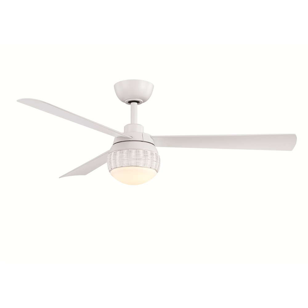 Paget 52 inch Indoor/Outdoor Ceiling Fan with LED Light Kit - Matte White with Matte White blades