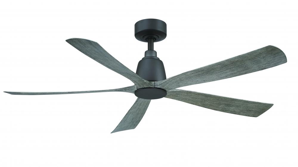 Kute5 52 inch Indoor/Outdoor Ceiling Fan - Matte Greige with Weathered Wood blades