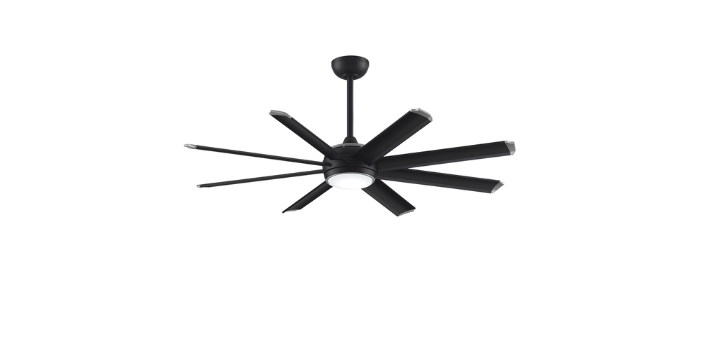Stellar Custom Indoor/Outdoor Ceiling Fan DC Motor with LED CCT Select Light Kit - Black