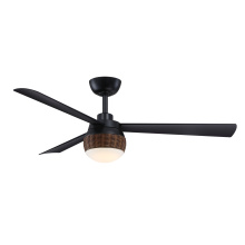 Fanimation FP6837BL - Paget 52 inch Indoor/Outdoor Ceiling Fan with LED Light Kit - Black with Black blades